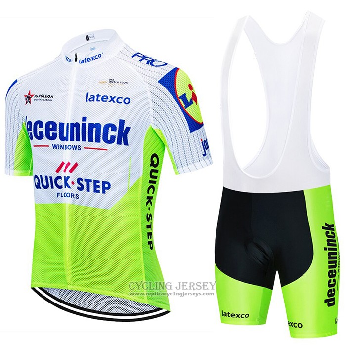 2020 Cycling Jersey Deceuninck Quick Step White Green Short Sleeve And Bib Short